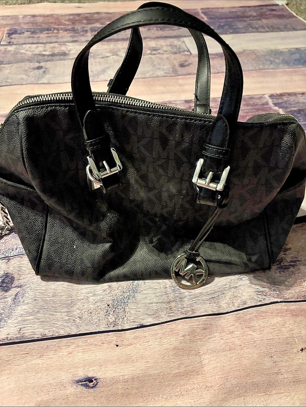Michael Kors Landon Small Signature Logo Satchel Black